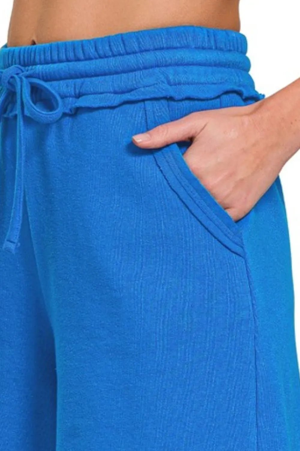 Zenana Fleece Raw Hem Shorts With Draw String - Bela Fils BoutiqueBela Fils Boutique